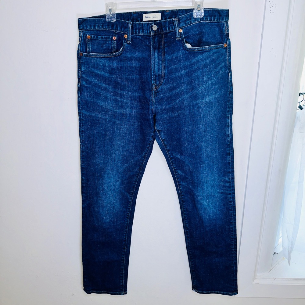 Gap 1969 Athletic Taper Jeans Mens 36x32 Medium Wash Blue Denim 0198